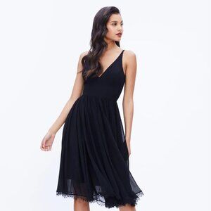 Dress the Population Black Lace Hem Midi Dress Alicia mixed media midi dress